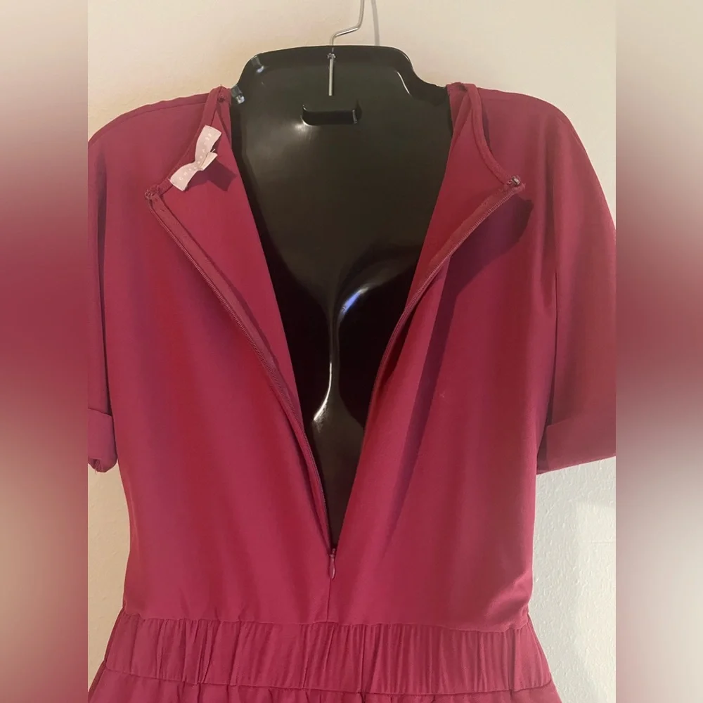 Burgundy short sleeve jumper